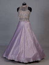 Dreamy lavender purple chiffon tissue silk lehenga choli with sparkle