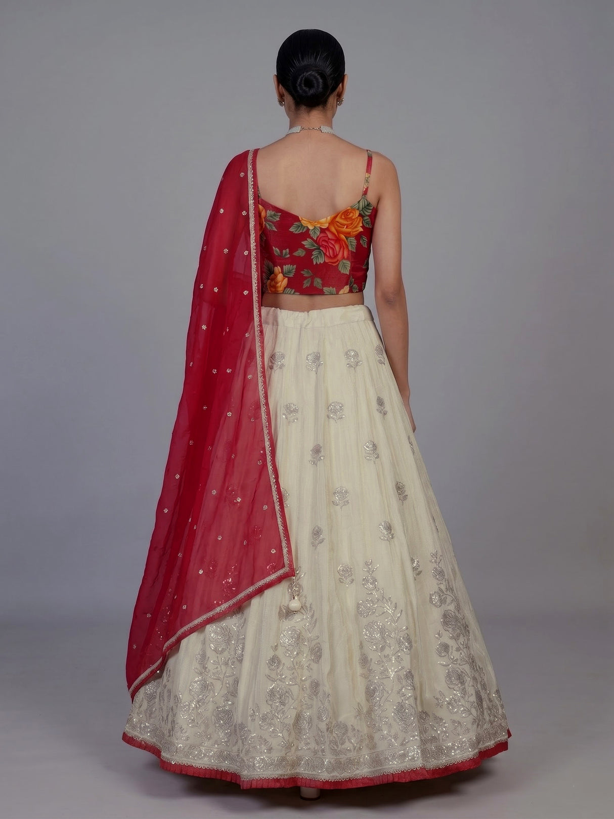 Glamorous rani pink silk lehenga choli with exquisite detailing