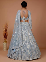 Grey exquisite floral jaal women lehenga choli