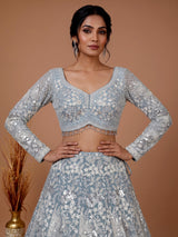 Grey exquisite floral jaal women lehenga choli