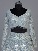 Grey exquisite floral jaal women lehenga choli