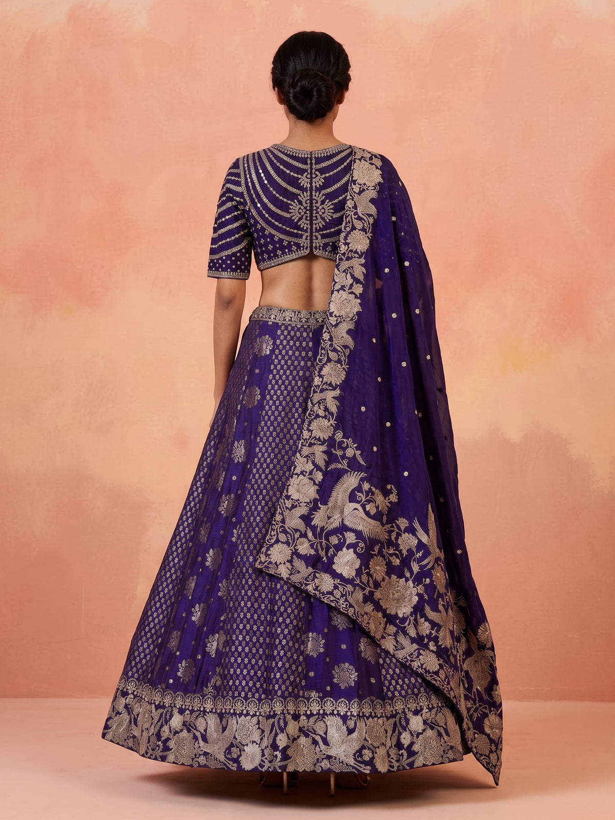 Purple regal botanical women lehenga choli