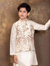 Cream floral garden boys waistcoat set