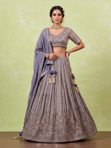 Pastel blue heavy worked women lehenga choli
