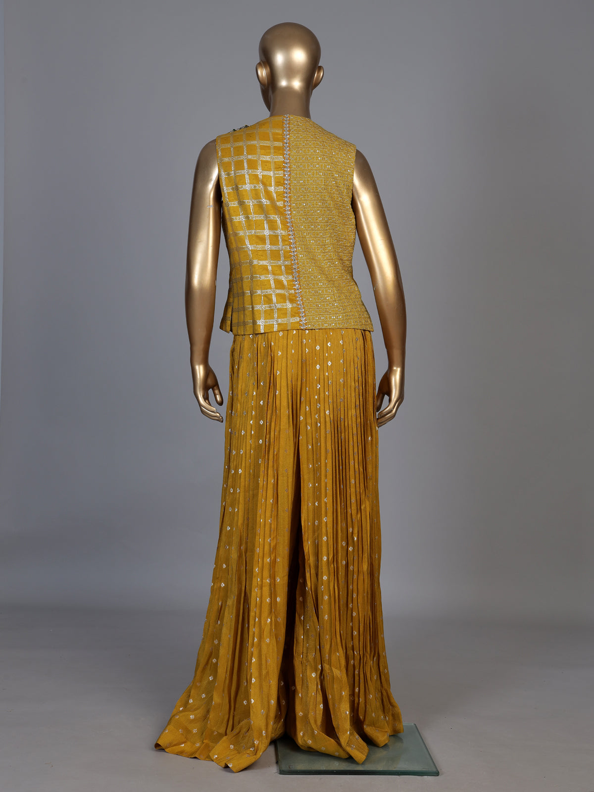 Yellow opulent palazzo suit