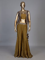 Mehendi green regal sharara suit