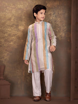 Multicolour striped boys kurta suit