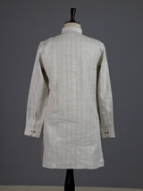 Off white cotton linen mens kurta