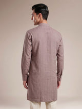 Dusty purple cotton linen mens kurta