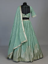 Sky blue gota patti embellished women’s georgette lehenga choli