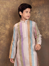 Multicolour striped boys kurta suit