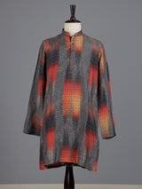 Grey polyester viscose printed mens kurta pajama