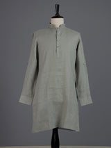 Grey cotton linen mens kurta pajama