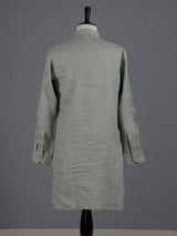 Grey cotton linen mens kurta pajama