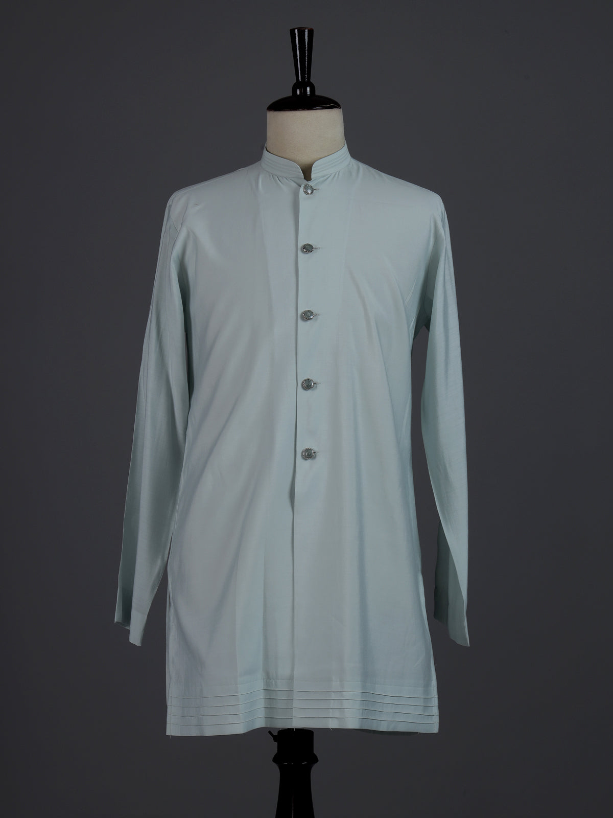 Powder mint blue embellished mens indo western bandhgala jacket