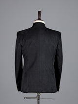 Regal jet black micro velvet Jodhpuri suit for men