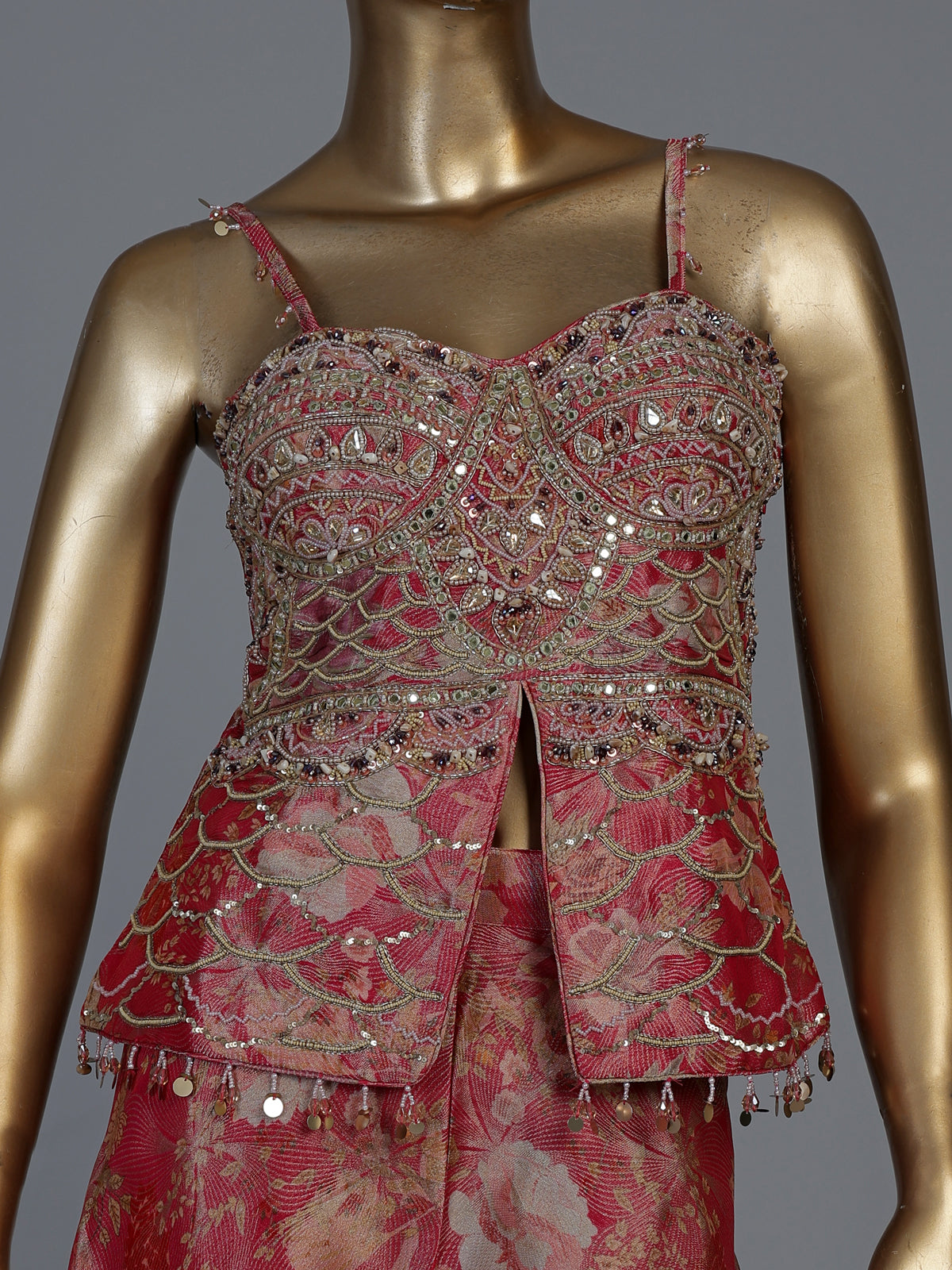 Rani pink silk party wear designer palazzo suit with dupatta