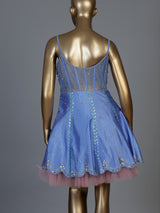 Ice blue raw silk designer salwar suit for receptions