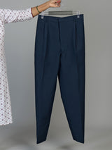 Navy georgette embroidered men kurta suit
