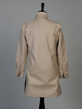 Light beige cotton linen men pathani suit