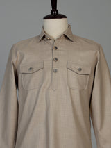 Light beige cotton linen men pathani suit