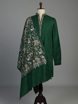 Dark green cotton kurta suit for men with mirror accents