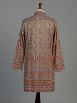 Pastel grey silk embroidered kurta suit for men celebrations