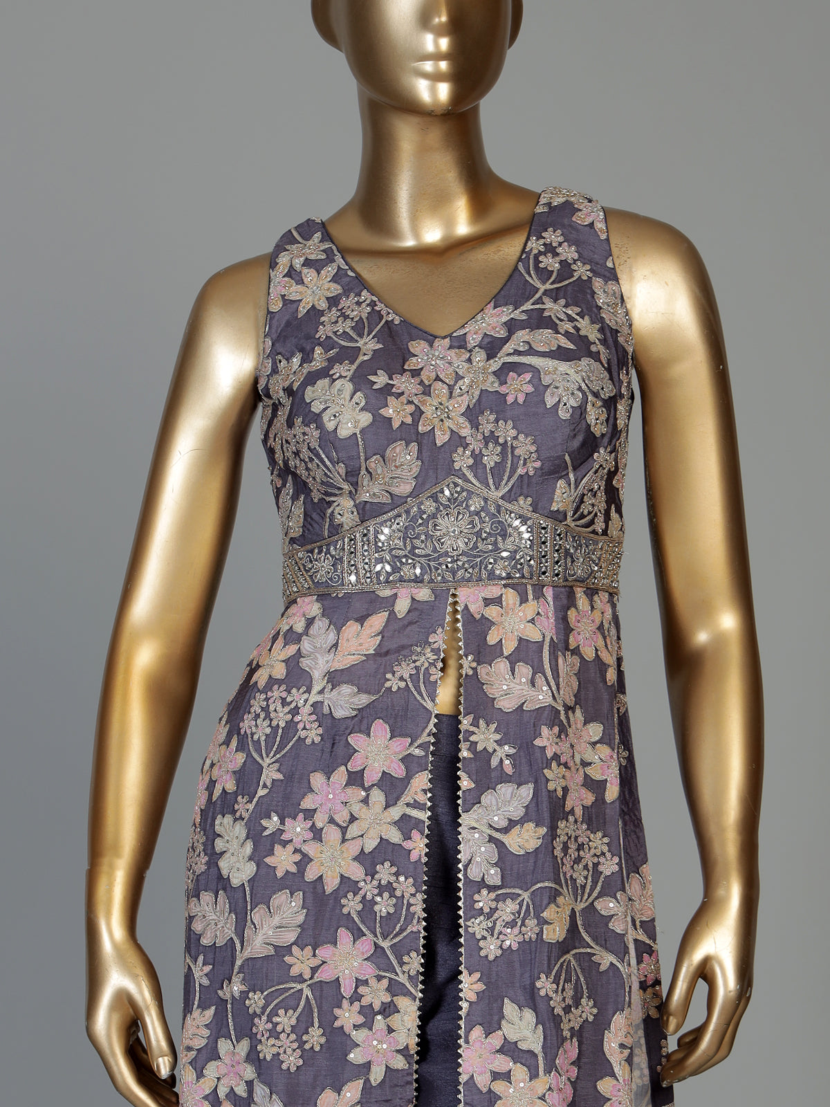 Lavender purple silk palazzo suit for women with contrast dupatta