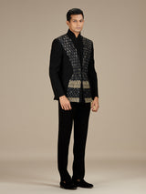 Black mens classic tailored jodhpuri suit