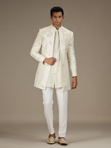 Ivory mens classic achkan style indo western set