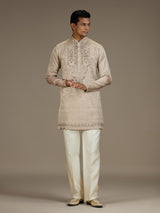 Champagne gold mens luxury embroidered kurta pant