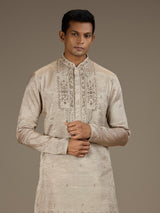 Champagne gold mens luxury embroidered kurta pant