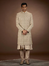 Gold mens royal botanical sherwani