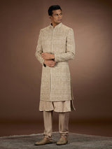 Gold mens royal botanical sherwani