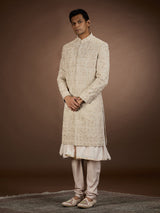 Rose gold mens regal embroidered sherwani