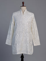 White premium linen chikankari kurta pajama