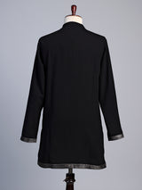 Black metallic men wedding reception kurta suit