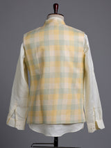 Yellow royal floral embellished men waistcoat