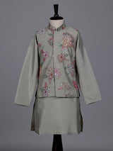 Grey boys waistcoat set with sequins and beaded detailing