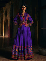 Royal blue womens patola print lehenga choli