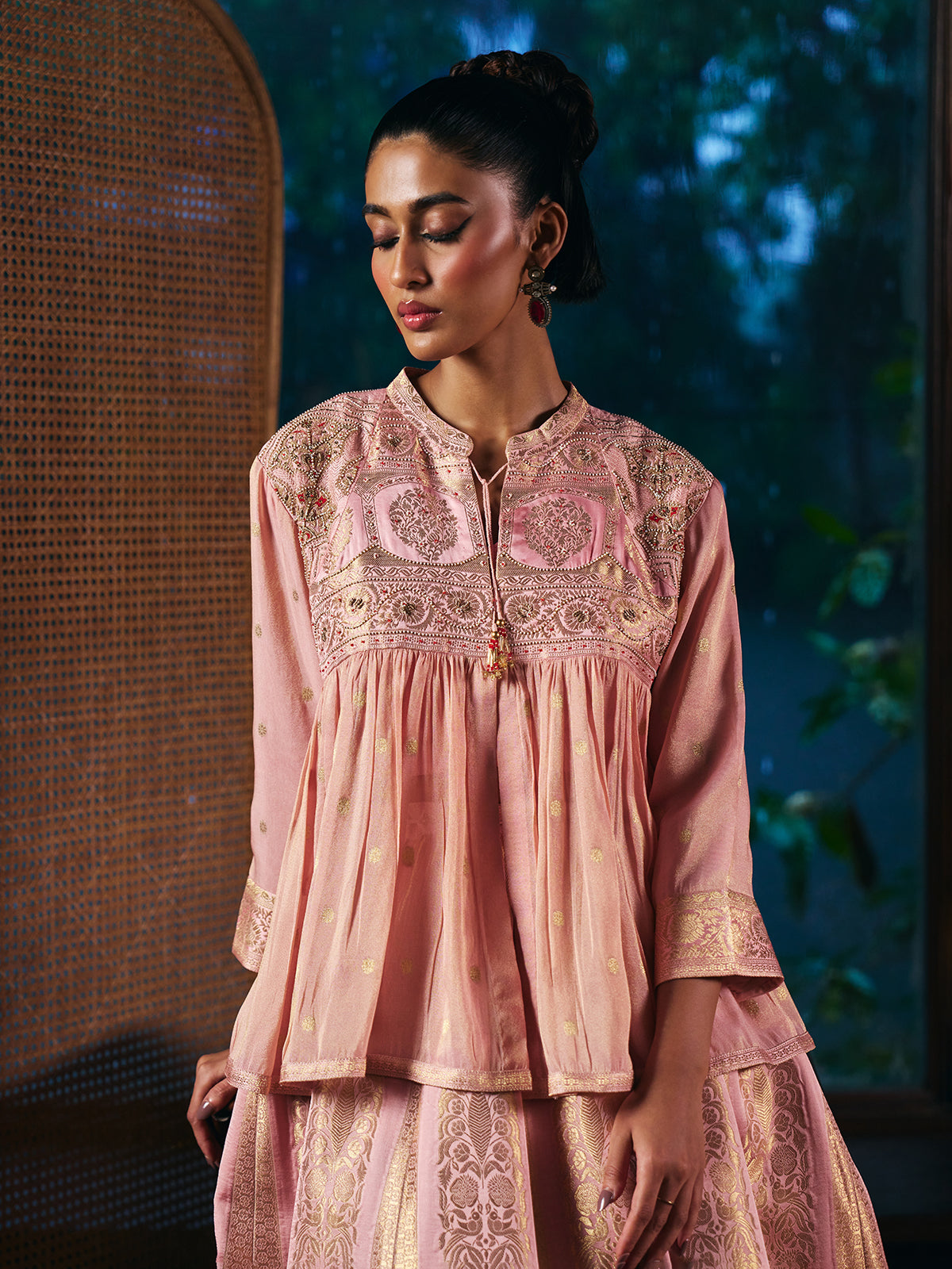 Onion pink womens indo western lehenga choli