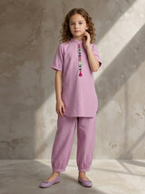 Dusty pink sequined girls co-ord set