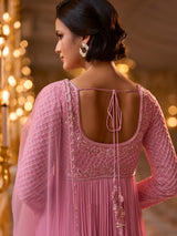 Magenta pink opulent floral womens floor suit