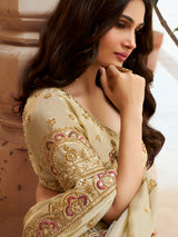 Cream mughal garden women lehenga choli