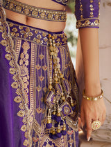 Purple jharokha motif women lehenga choli