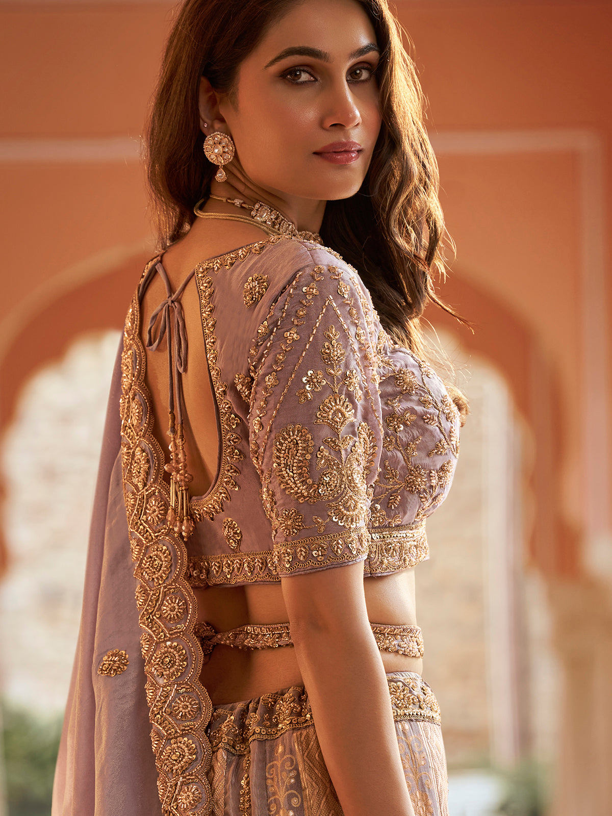 Lilac lavender floral trail women lehenga choli