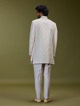 Lilac lavender premium jacquard men designer jacket indo western