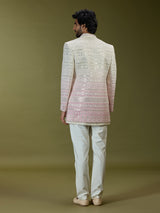 Off white shaded premium art silk indo western