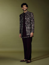 Wine heritage men designer jacket indo western