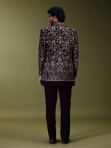 Wine heritage men designer jacket indo western
